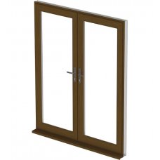 uPVC French Door - Golden Oak