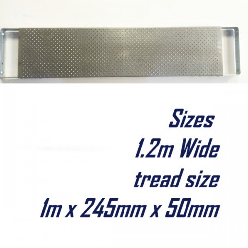 Aluminium Stair Tread – 1m x 245mm – With U-Shaped Ends for Timber Supports