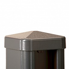 Anthracite Grey Woodgrain Effect PVC Fence Post Cap