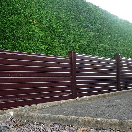 Rosewood PVC Fence Gravel Board 300mm High Interlocking
