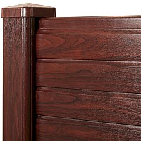 Rosewood Woodgrain Effect PVC Fence / Gravel Board 6' x 12" Interlocking 300mm High
