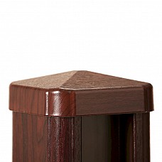 Rosewood Woodgrain Effect PVC Fence Post Cap