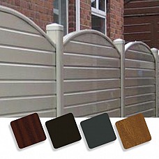 Woodgrain Effect PVC Fence Convexed 150mm Panel Top
