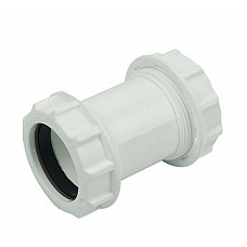 32mm Straight Compression Coupling - White Polypropylene