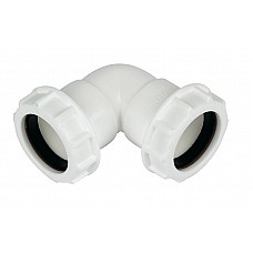 32mm 90 Degree Compression Bend - White Polypropylene