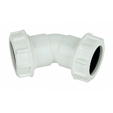 32mm 135 Degree Compression Bend - White Polypropylene