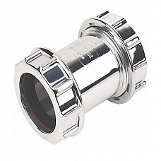 Floplast 32mm 'Chrome' Style Straight Coupler – Luxurious Chrome Finish for Waste Plumbing