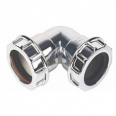 Floplast 32mm 'Chrome' Style 90° Compression Degree Bend – Authentic Chrome Look for Waste Plumbing
