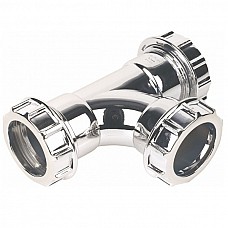 Floplast 32mm 'Chrome' Style Compression Tee 87.5° – Premium Chrome Finish for Waste Plumbing