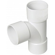 Floplast 50mm Solvent Weld Branch 90° - White Polypropylene Fitting