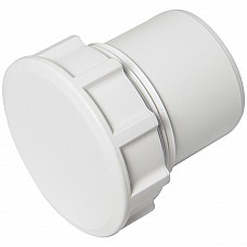 Floplast 50mm Access Plug - White Polypropylene Solvent Weld Fitting