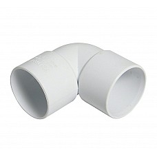 Floplast 50mm 90° Knuckle Bend - White Polypropylene Solvent Weld