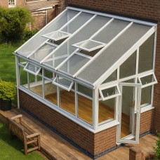 Lean to Greenhouse 8' x 12' – Spacious Double-Glazed Design with High Roof