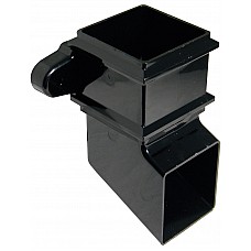 65mm Black Square Classic Downpipe Shoe - With Lugs