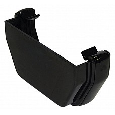 114mm Black Square Gutter External Stop End