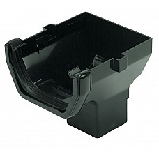 114mm Black Square Gutter Stop End Outlet