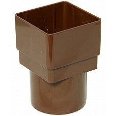 65mm Brown Square to 68mm Round Downpipe Converter | Gutter Pipe Conversion