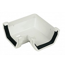 114mm White Square 90º Gutter Bend | Internal & External Corner Joint