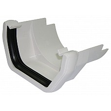 114mm White Square Gutter to Cast Iron Adapter | Secure Gutter Conversion Connector