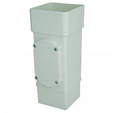 65mm White Square Downpipe Access Pipe | Blockage Inspection Solution