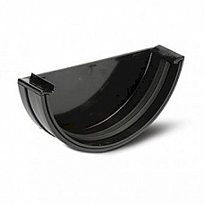 Polypipe 150mm Black Half Round External Stop End for Industrial Gutter System