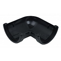 112mm Black Half-Round Gutter - Universal 90º Angle Corner Joint