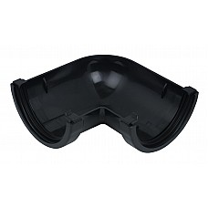 112mm Black Half-Round Gutter - Universal 90º Angle Corner Joint