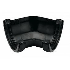 Aquaflow 112mm Black Half-Round Gutter - 135º Angle for Internal/External Corners