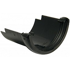 112mm Black Half-Round Gutter to Cast Adapter – Gloss Black Finish