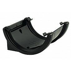 112mm Black Half-Round Gutter - Union Joint with Watertight Seal