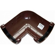 112mm Brown Half Round Universal 90º Gutter Angle - Aquaflow