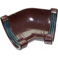 112mm Brown Half Round 135º Gutter Angle - Durable Corner Joint for Aquaflow Systems