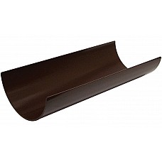112mm Brown Half Round Guttering - 4m Length | Stylish Gloss Finish