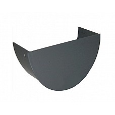 112mm Grey Half Round Gutter Internal Stop End - Aquaflow