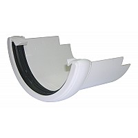 112mm White Half Round Gutter to Cast Iron Adapter
