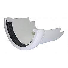 112mm White Half Round Gutter to Cast Iron Adapter