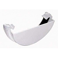 112mm White Half Round Gutter External Stop End
