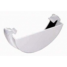 112mm White Half Round Gutter External Stop End