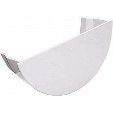 112mm White Half Round Gutter Internal Stop End