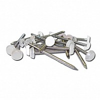 White 40mm Polytop Pins - Stainless Steel for uPVC Fascia & Plastic Boards