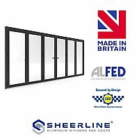 Made-to-Measure Aluminium 6-Panel Bi-Fold Door – WarmCore Thermal Efficiency in Anthracite Grey