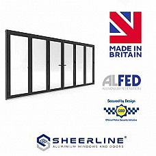 Made-to-Measure Aluminium 6-Panel Bi-Fold Door – WarmCore Thermal Efficiency in Anthracite Grey