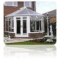 Victorian Conservatory - 3.0m x 3.0m for Dwarf Walls with French Doors