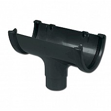 FloPlast Anthracite Grey High Capacity Running Outlet – For Deep Flow Gutter Systems