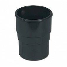 FloPlast Anthracite Grey Round Downpipe Socket – 68mm Joiner for Secure Connections