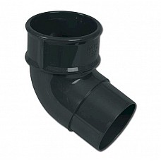 FloPlast Anthracite Grey Round Offset 112º Bend – 68mm Downpipe for Wall Connection