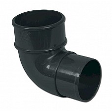 FloPlast Anthracite Grey Round Offset 90º Bend – 68mm Downpipe for Redirection