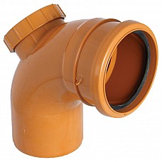 110mm Underground 87.5° Access Bend - D169, PVCu for Drainage Systems