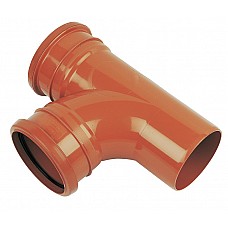 110mm Underground Pipe Double Socket T-Junction 87.5° - D190, PVCu for Drainage & Sewerage