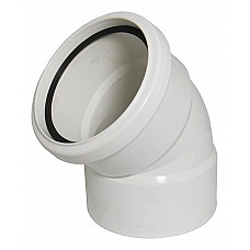 110mm White Offset Bend 112 Degrees Solvent/Socket - Bottom